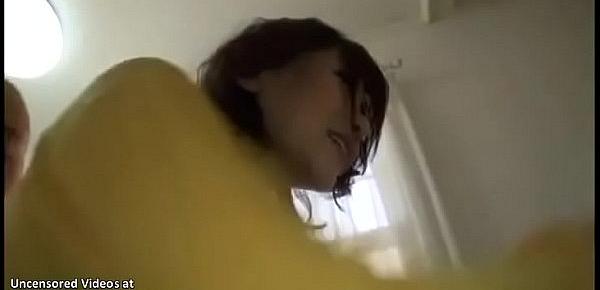  Japanese husband cant resist to huge tits wife